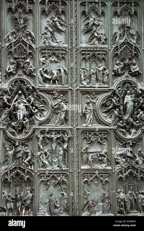 Milan Cathedral Duomo Doors Italy Stock Photo Alamy