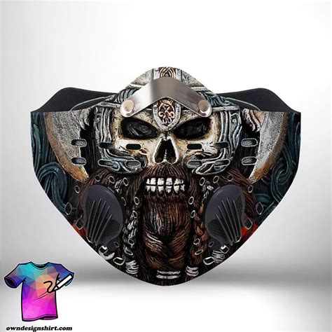 Viking Warrior Skull Filter Activated Carbon Face Mask