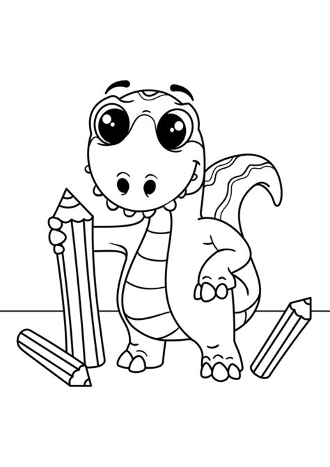 Welkom op de website kleurplaat.com, hier vind je allerlei kleurplaten van de bekende characters. Kleurplaat dinosaurus tekent. Gratis kleurplaten om te printen - afb 30978.