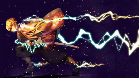 Akagi azur lane mobile game. Demon Slayer Zenitsu Agatsuma With Sword And Lightning ...