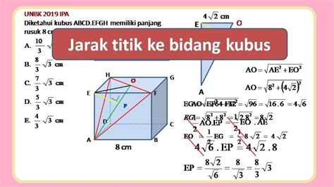 Contoh Soal Jarak Titik Ke Bidang Kubus Dan Pembahasannya YouTube