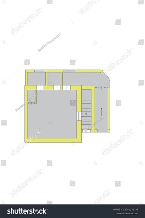 Layout Floor Plan Overhead Outlined Interior Stock Illustration