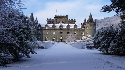 architecture landscape castle trees scotland winter