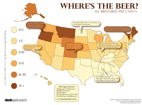 Us Breweries Per Capita Map Visually