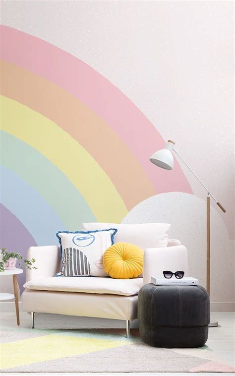 It's small projects like this that. Kids Pastel Rainbow Wallpaper Mural in 2020 | Kids bedroom ...