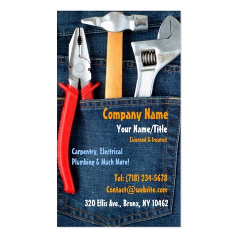 Handyman Business Card Zazzle