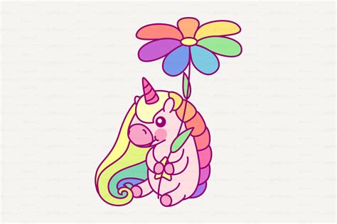 ♥ Vector Cute Rainbow Unicorn Custom Designed Graphic Patterns