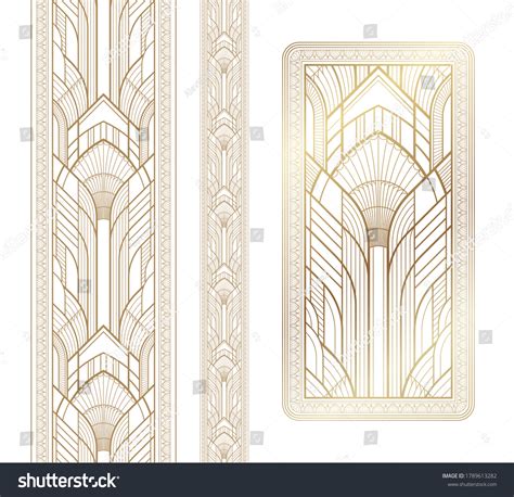 Gold Art Deco Panel Border Ornament Stock Vector Royalty Free 1789613282