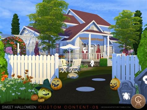 The Sims Resource Sweet Halloween House By Pralinesims • Sims 4 Downloads