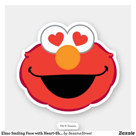 Elmo Smiling Face With Heart Shaped Eyes Sticker Eye