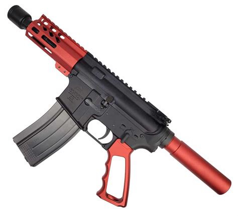 Ar 15 556 M Lok Micro Pistol Upper Kit 55 Barrel In Anodized Red