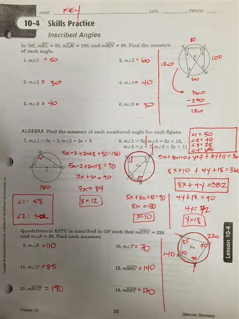 Unit 10 circles practice test. Honors Geometry - Vintage High School: Section 10-4 ...