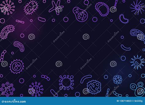 Bacteria Creative Background Vector Microbiology Illustration Stock