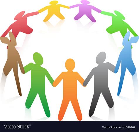 People Around A Circle Royalty Free Vector Image