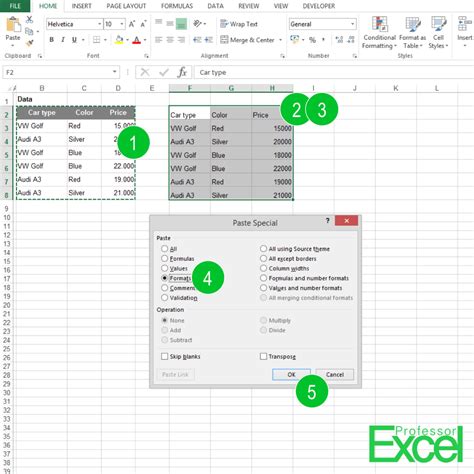 Paste Cell Formatting Only In Excel Professor Excel Professor Excel
