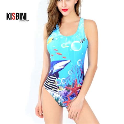 Kisbini Sexy One Piece Swimsuit Swimwear Women Beach Wear Plus Size