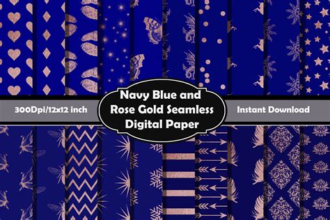 Navy Blue And Rose Gold Wallpaper