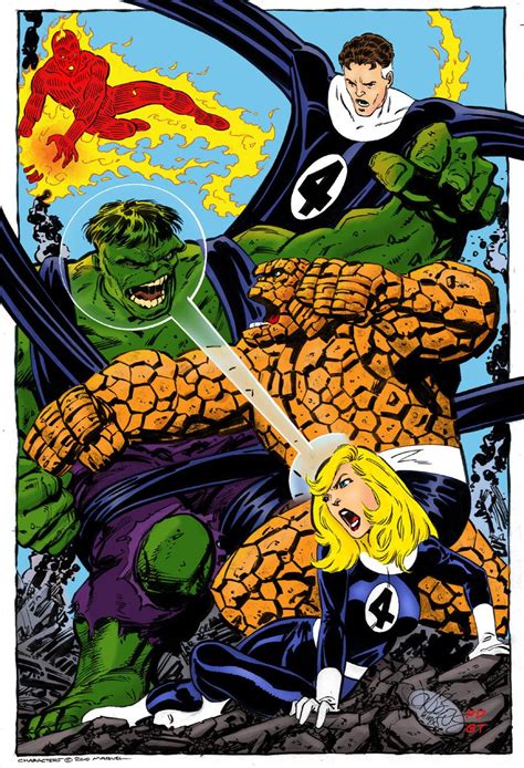 Fantastic 4 Vs The Hulk By Statman71 On Deviantart Comic Art