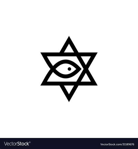 Messianic Judaism David Star Messiah Fish Logo Vector Image