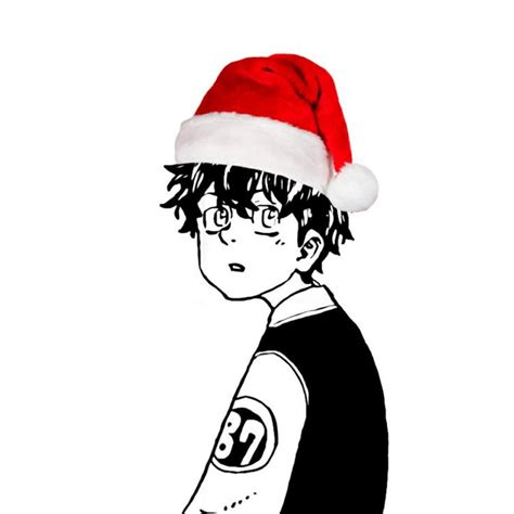 Takemitchi Christmas Pfp Anime Christmas Christmas Hat Anime