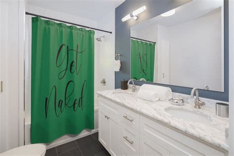 Shower Curtain Get Naked Humor Bathroom Decor Funny Shower Etsy
