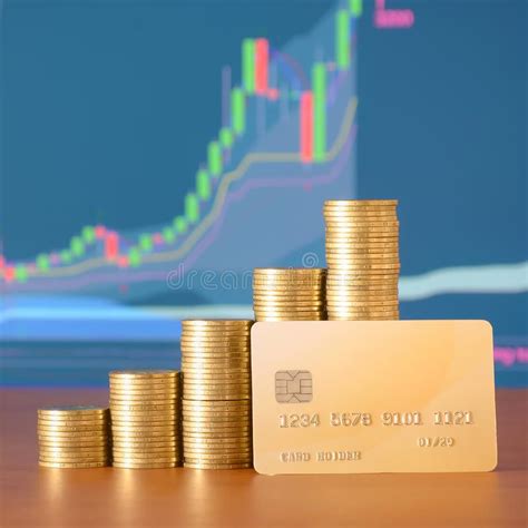 Buying bitcoin with your credit card is perfectly safe provided you adhere to the security protocols. Stacks Of Golden Coins And Credit Card On The Background Of Growth Chart On Display Stock Photo ...