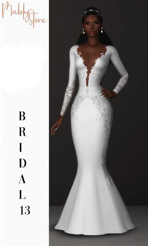 Mably Store Bridal Dress 13 Sims 4 Wedding Dress Sims 4 Dresses