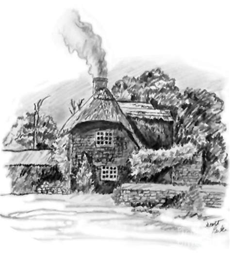 English Cottage Drawing By Scott Parker Fine Art America