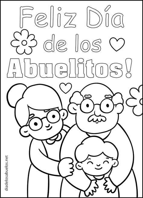 Día De Los Abuelos Para Colorear Feliz Día De Los Abuelos