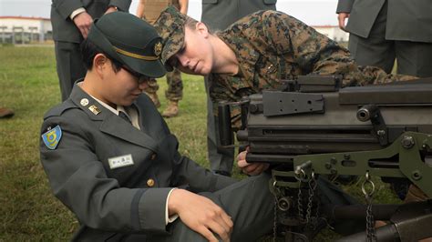 Japan Ground Self Defense Force Officer Candidates Learn From Marines