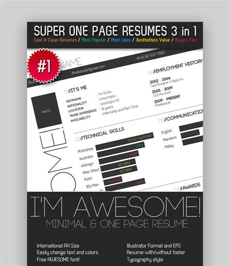 Another cv design idea in trend is to have your resume match the brand's colors of the company you're applying to. 25+ Best One-Page Resume Templates (Simple to Use Format Examples 2020)