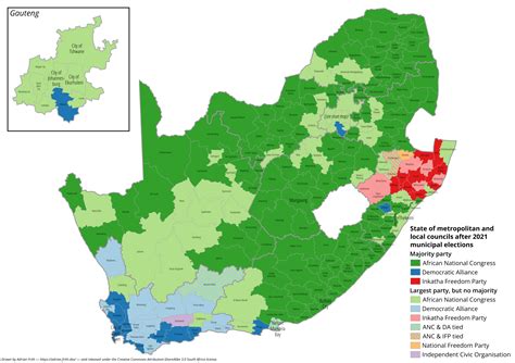 Results By Municipality Of The 2021 Municipal Elections In South Africa