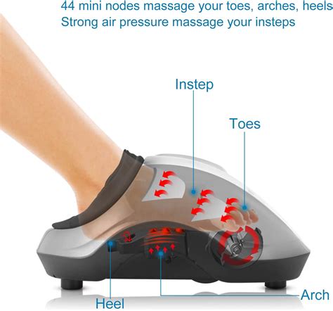 Quinear Shiatsu Foot Massager With Heat Deep Kneading Air Compression Feet Massage Machine For