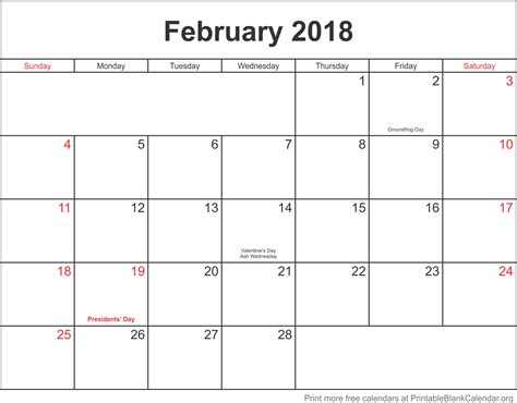 February 2018 Printable Printable Word Searches