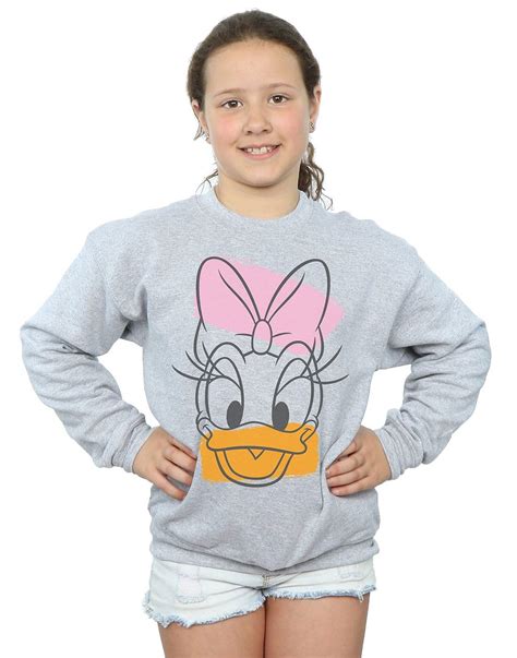 Disney Girls Daisy Duck Head Sweatshirt Uk Clothing