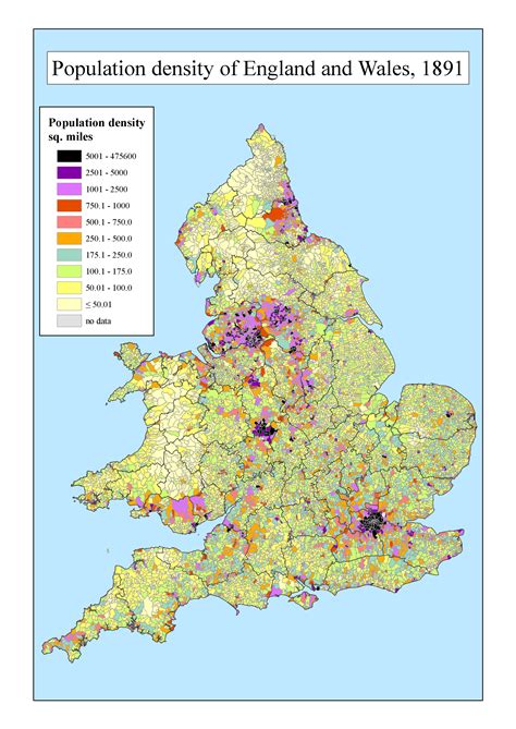 Map Of England With Population