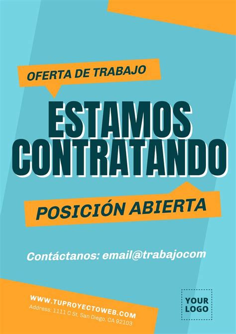 Póster A Personalizar Para Oferta De Trabajo Anuncios De Trabajo Ofertas De Trabajo Ofertas