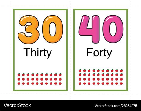 Printable Number Flashcards For Teaching Vector Image My Xxx Hot Girl