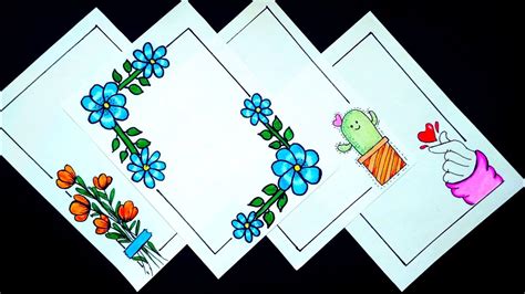 4 Border Designs On Paper Simple And Easy Beautiful Border Designs For