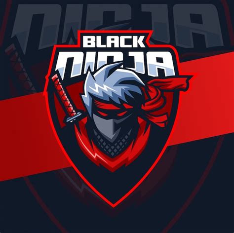 Premium Vector Black Ninja Mascot Esport Logo Design