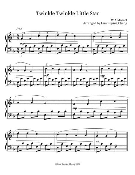 Twinkle Twinkle Little Star By Wolfgang Amadeus Mozart 1756 1791 Digital Sheet Music For