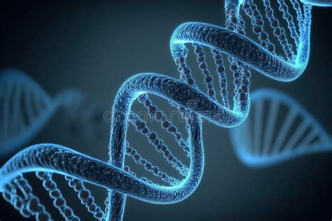 Double Helix Dna Strands On A Blue Generative Ai Stock Illustration