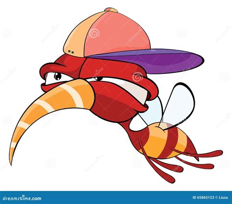 Cartoon Illustration Of A Red Fly Insect Stock Vector Illustration Of