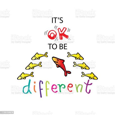Its Ok To Be Different Shirt Design Positive Quotes Stock Illustration