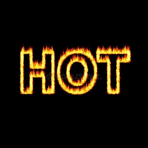 An Image Of The Word Hot In Flames Word Hot On Fire Stock Illustration