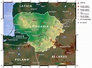 Large detailed topographical map of Lithuania. Lithuania large detailed ...