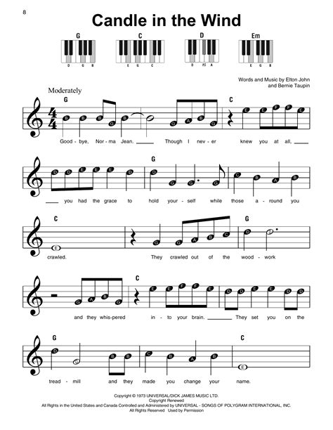 Piano Sheet Music Elton John