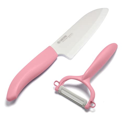 Kyocera Ceramic Santoku Knife And Peeler Set Pink Peters Of Kensington