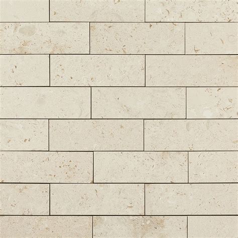 Limestone Tile Aegean Collection Myra White 8x24x12 Brushed