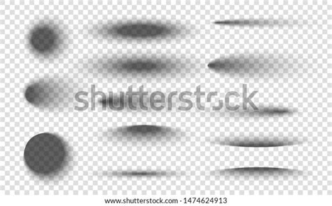 Realistic Round Shadow Soft Edges Gray Stock Vector Royalty Free